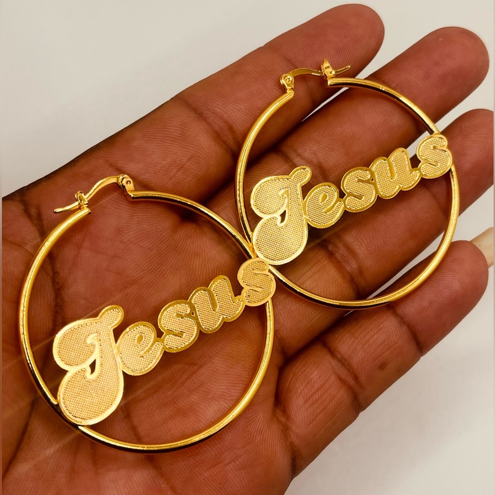 14K Gold filled earrings for women Jesus design